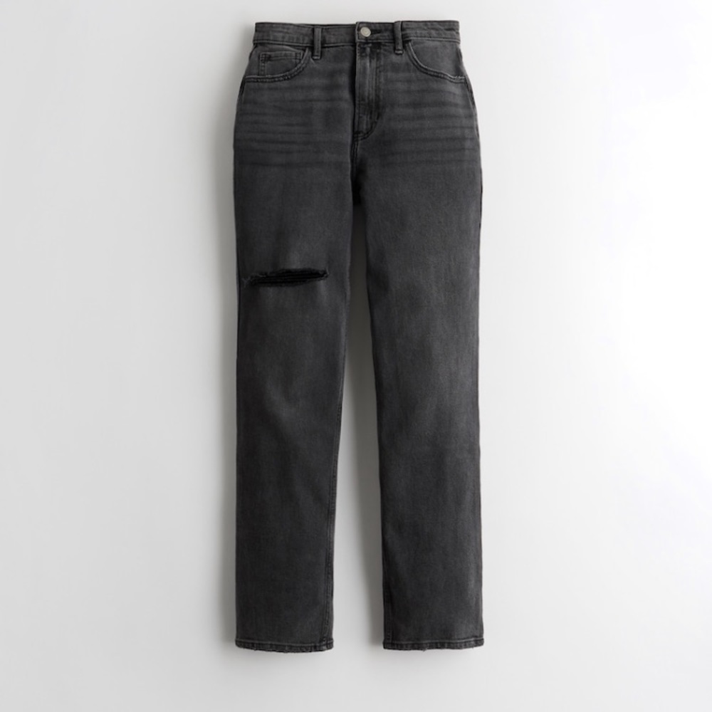 NEVER WORN BLACK HOLISTER DAD JEANS , brand new